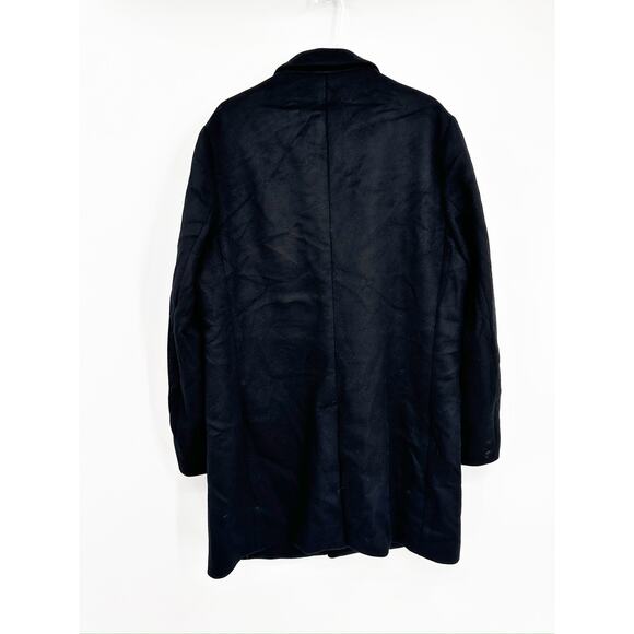 Reiss Gable Black Wool Blend Single Breasted Epsom Overcoat Size XXL - Picture 8 of 11